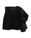 Alexander Mcqueen Women's Oversize Bow Tailored Shorts In Black