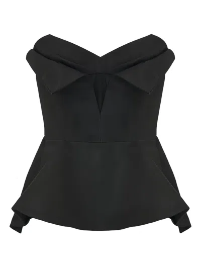 ALEXANDER MCQUEEN BOW-DETAILED PEPLUM TOP