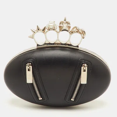 Pre-owned Alexander Mcqueen Box Black Leather Clutch