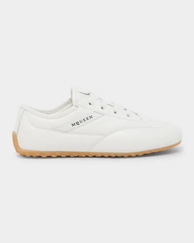 Alexander Mcqueen Box Leather Low-top Sneakers In White