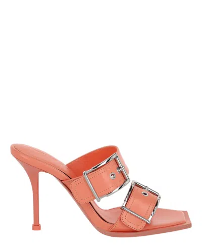 Alexander Mcqueen Mcqueen Punk Double Buckle Sandal In Orange
