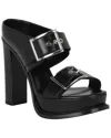 Alexander Mcqueen 120mm Leather Platform Sandals In Black