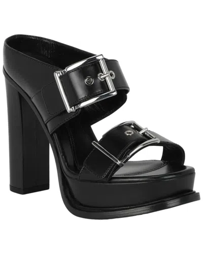 Alexander Mcqueen Boxcar Leather Sandal In Black
