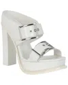 Alexander Mcqueen Boxcar Leather Sandal In White