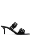 Alexander Mcqueen Elevate Your Steps In Timeless Black Leather Sandals In Black