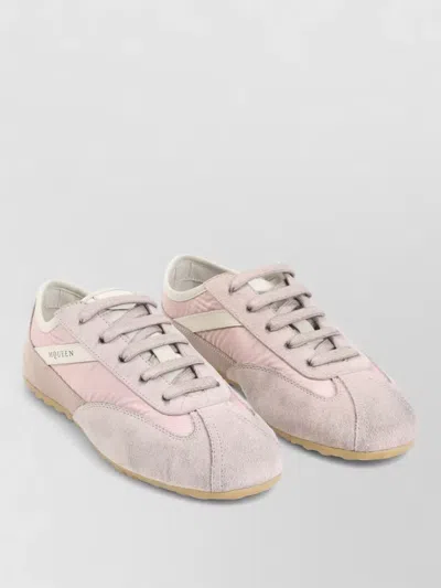 Alexander Mcqueen Boxe Lace Up Sneakers Nylon Leather In Pink
