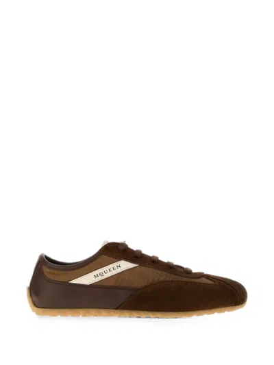 Alexander Mcqueen Brown Polyester Polyurethane Rubber Sneakers Slip-on