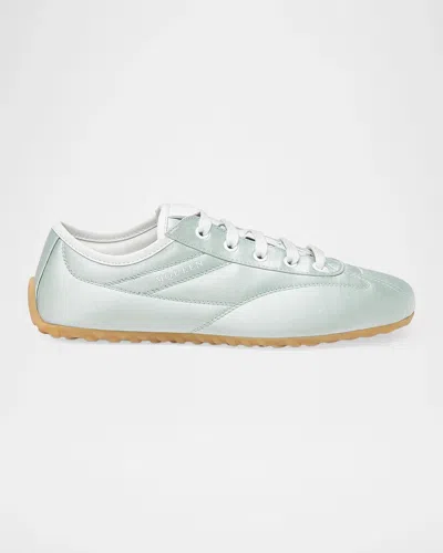 Alexander Mcqueen Boxe Satin Low-top Sneakers In Dk.green
