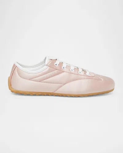 Alexander Mcqueen Boxe Satin Low-top Sneakers In Old Rose