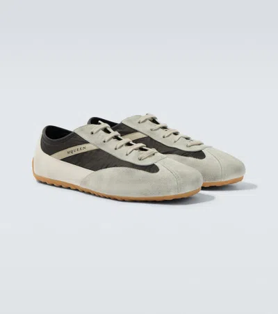 Alexander Mcqueen Suede-trimmed Shell Sneakers In Gray