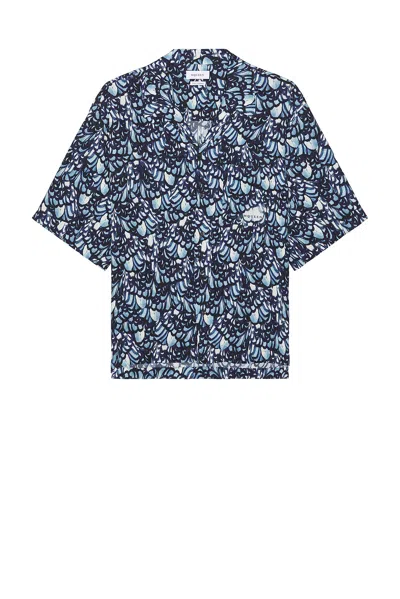 ALEXANDER MCQUEEN BOXY FEATHER PRINT HAWAIIAN SHIRT