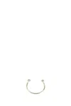 Alexander Mcqueen Women Gold Metal Twin Skull Bracelet In 0953greige