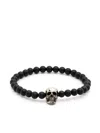 Alexander Mcqueen Skull Pearl Bracelet In Black