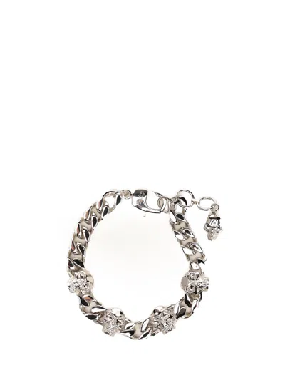 Alexander Mcqueen Bracelet With Skulls Jewelry Silver