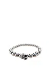 Alexander Mcqueen Beaded Skull Motif Bracelet In 0446