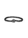 Alexander Mcqueen Alexander Mc Queen Skull Bracelet With Black Pearls In Black