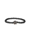 Alexander Mcqueen Alexander Mc Queen Skull Bracelet With Black Pearls In Black
