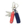 Alexander Mcqueen Braid Knife Keyring In Red/slv