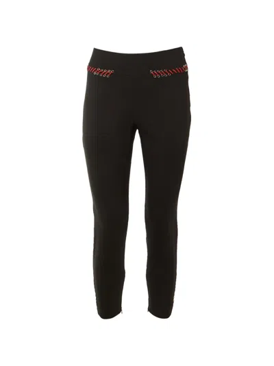 Pre-owned Alexander Mcqueen Braid-detail Tailored Trousers In Black
