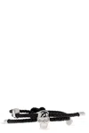 Alexander Mcqueen Skull Braided Leather Cord Bracelet In Black