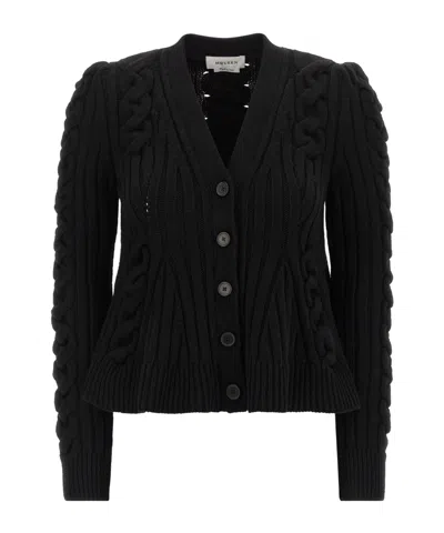 Alexander Mcqueen Braided Knitted Cardigan In Black