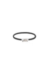 ALEXANDER MCQUEEN BRAIDED LEATHER BRACELET WITH MAGNETIC CLOSURE AND SEAL LOGO DETAIL