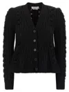 Alexander Mcqueen Braided Knitted Cardigan In Black