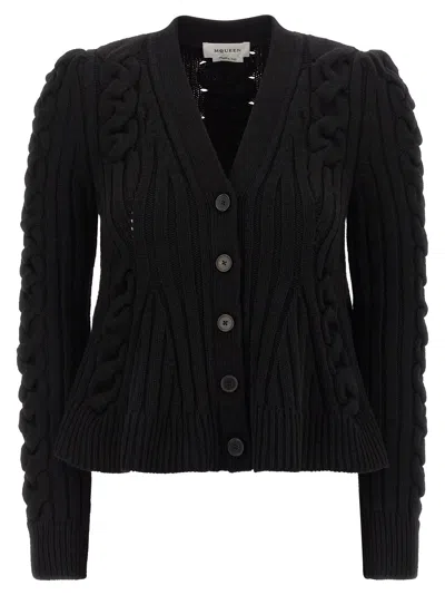 ALEXANDER MCQUEEN BRAIDED WOOL CARDIGAN