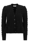 Alexander Mcqueen Braided Knitted Cardigan In Black
