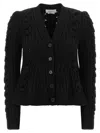 Alexander Mcqueen Wool And Cashmere Cable Cardigan Clothing In Black