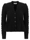 Alexander Mcqueen Wool And Cashmere Cable Cardigan Clothing In Black