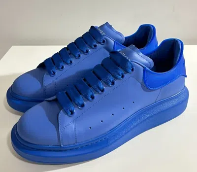 Pre-owned Alexander Mcqueen Brand-new Men's  Blue Leather Sneakers In Us11/uk10/eu44
