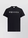 Alexander Mcqueen Logo Print Crewneck T-shirt In Black