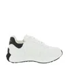 Alexander Mcqueen Sprint Runner Embossed Two-tone Leather Exaggerated-sole Sneakers In White