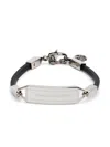 ALEXANDER MCQUEEN ALEXANDER MCQUEEN BRASS AND RUBBER LOGO PLAQUE BRACELET