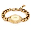 Alexander Mcqueen The Faceted Stone Chain Bracelet In Gold Tone