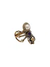 Alexander Mcqueen Embellished Spider Ring In Gold