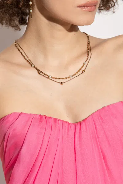 Alexander Mcqueen Brass Necklace In Gold
