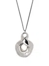Alexander Mcqueen Brass Necklace With Oversized Pendant In Silver