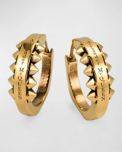 Alexander Mcqueen Brass Punk Earrings In Gold