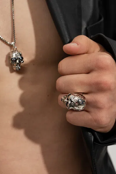 Alexander Mcqueen Brass Ring In Silver
