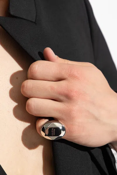 Alexander Mcqueen Brass Ring In Metallic