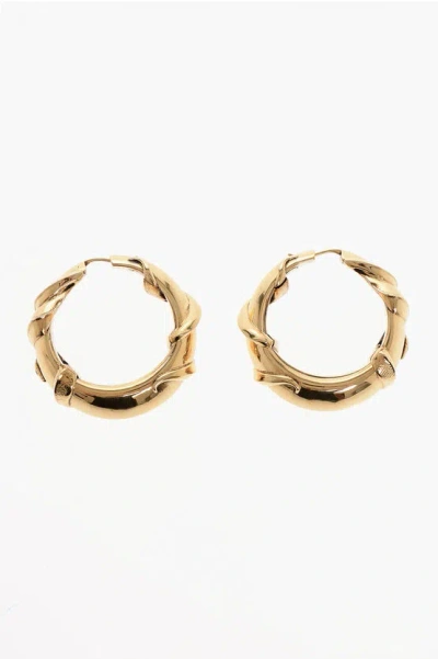 Alexander Mcqueen Brass Snake Hoop Earrings