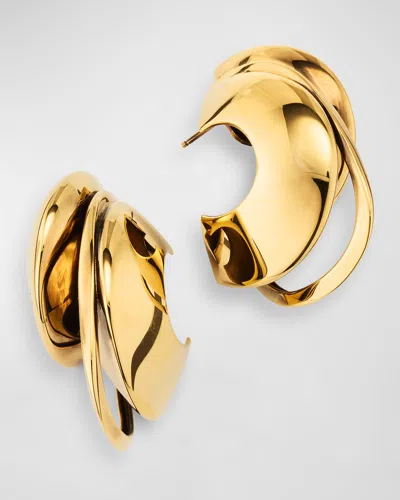 Alexander Mcqueen Brass Stacked Earrings In Gold