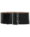 Alexander Mcqueen Leather Belt With Silver-tone Buckle 85mm In Black