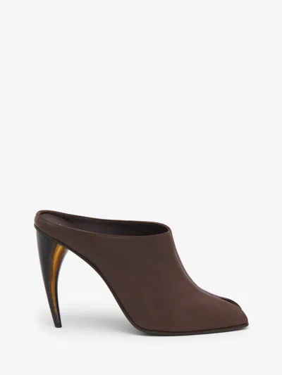 Alexander Mcqueen Leather Pumps With 10.5 Cm Heel In Burgundy