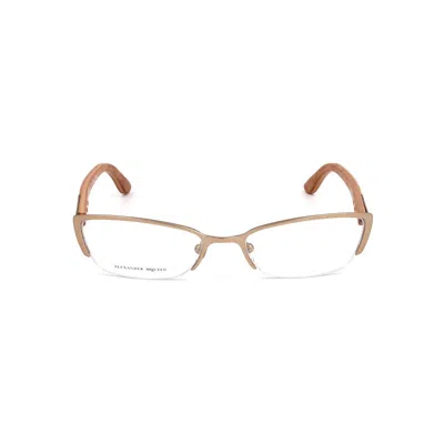 Alexander Mcqueen Brown Metal Glasses Women's (frames)