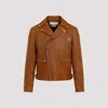 Alexander Mcqueen Essential Leather Biker Jacket In Brown