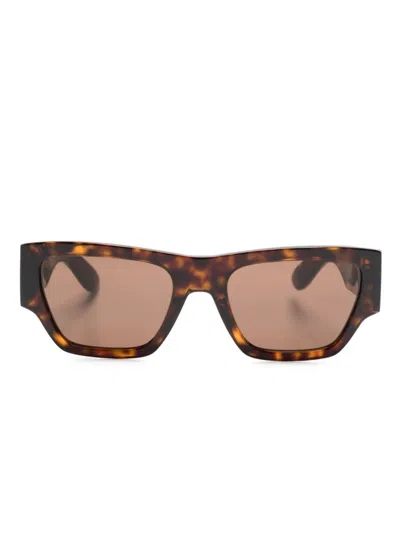 Alexander Mcqueen Square-frame Sunglasses In Brown