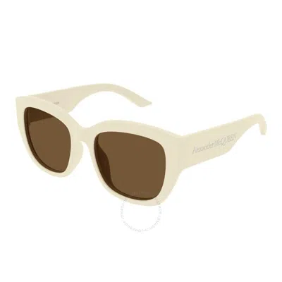 Alexander Mcqueen Brown Square Ladies Sunglasses Am0451sa 004 55